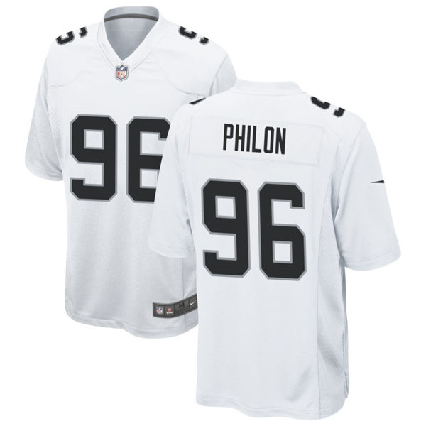 Mens Las Vegas Raiders #96 Darius Philon Nike White Vapor Limited Jersey