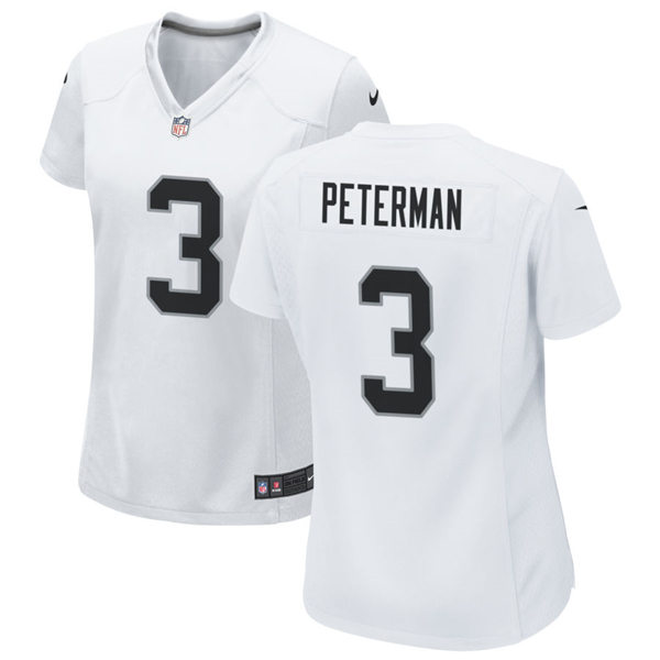 Womens Las Vegas Raiders #3 Nathan Peterman Nike White Vapor Limited Jersey
