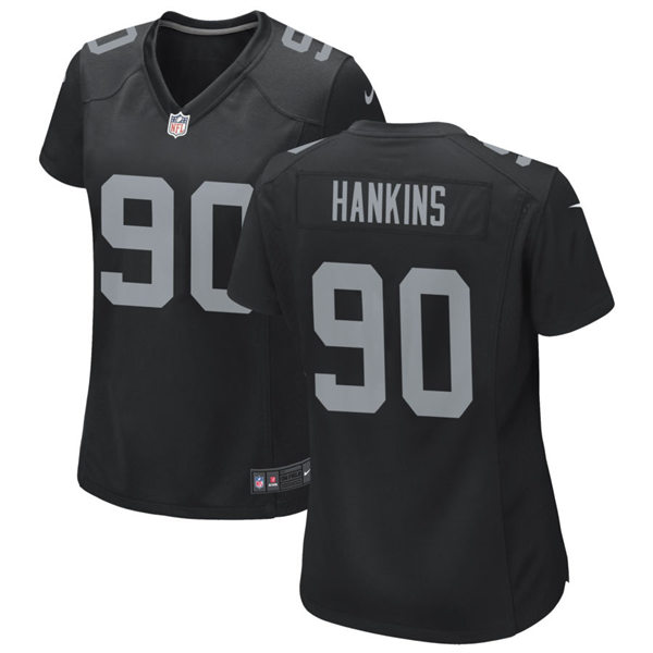 Womens Las Vegas Raiders #90 Johnathan Hankins Nike Black Vapor Limited Jersey