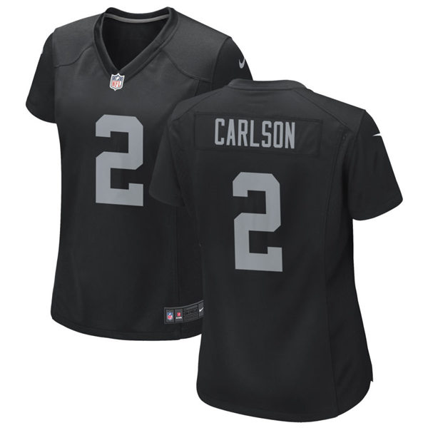 Womens Las Vegas Raiders #2 Daniel Carlson Nike Black Vapor Limited Jersey