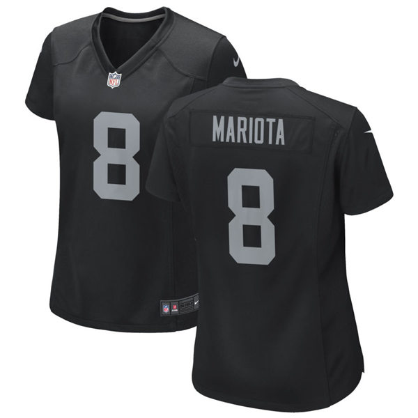 Womens Las Vegas Raiders #8 Marcus Mariota Nike Black Vapor Limited Jersey