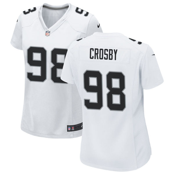 Womens Las Vegas Raiders #98 Maxx Crosby Nike White Vapor Limited Jersey
