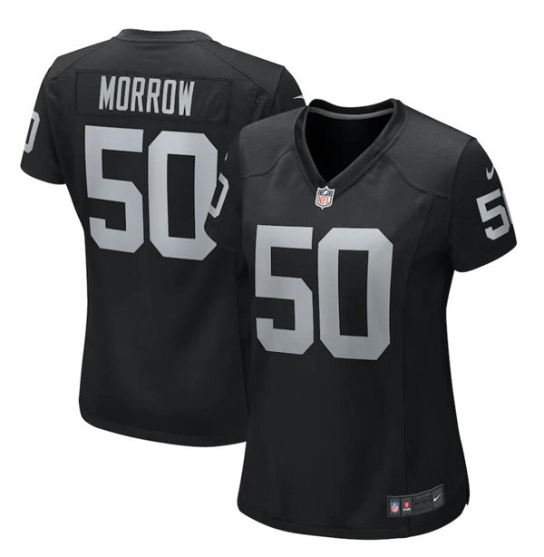 Womens Las Vegas Raiders #50 Nicholas Morrow Nike Black Vapor Limited Jersey