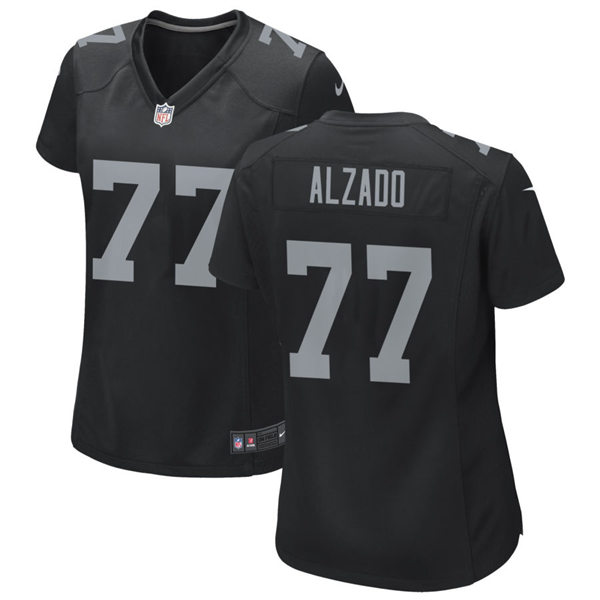 Womens Las Vegas Raiders Retired Player #77 Lyle Alzado Nike Black Vapor Limited Jersey