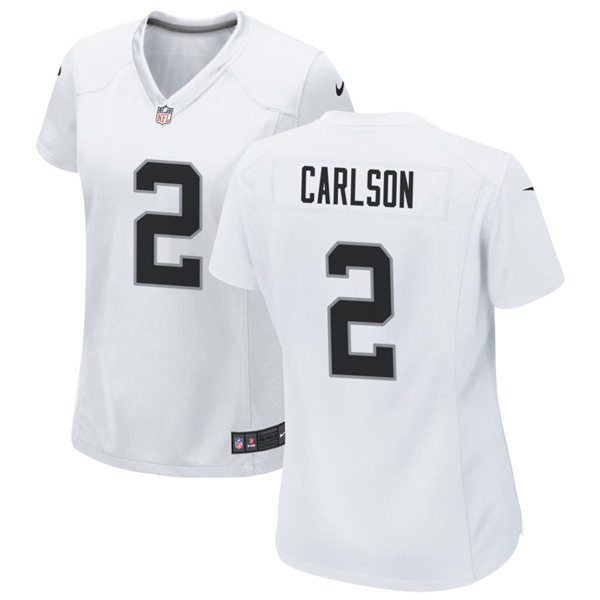 Womens Las Vegas Raiders #2 Daniel Carlson Nike White Vapor Limited Jersey