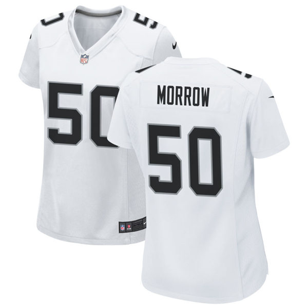 Womens Las Vegas Raiders #50 Nicholas Morrow Nike White Vapor Limited Jersey