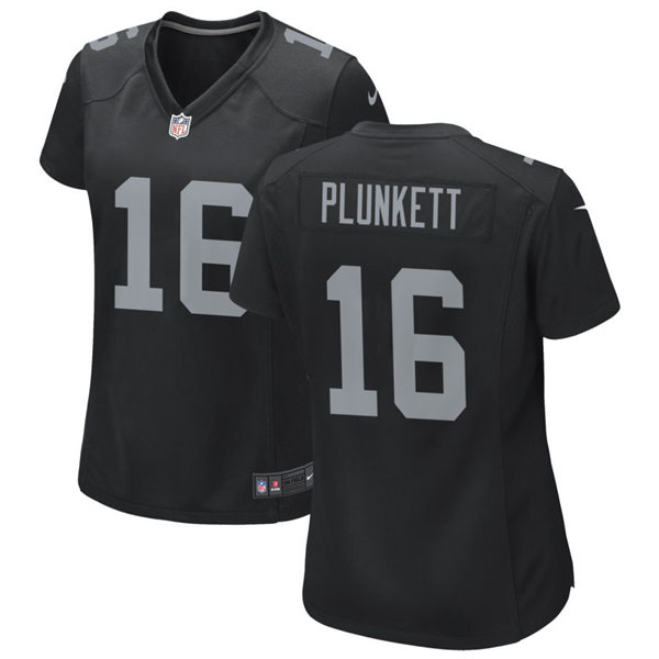 Womens Las Vegas Raiders Retired Player #16 Jim Plunkett Nike Black Vapor Limited Jersey
