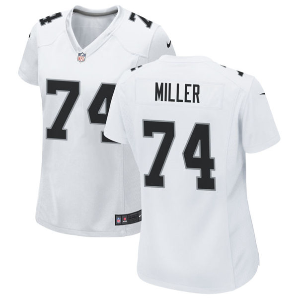 Womens Las Vegas Raiders #74 Kolton Miller Nike White Vapor Limited Jersey