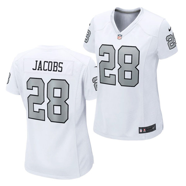 Womens Las Vegas Raiders #28 Josh Jacobs Nike White Color Rush Legend Jersey