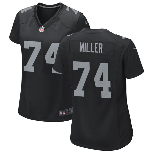 Womens Las Vegas Raiders #74 Kolton Miller Nike Black Vapor Limited Jersey