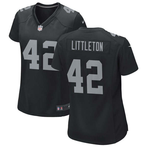 Womens Las Vegas Raiders #42 Cory Littleton Nike Black Vapor Limited Jersey