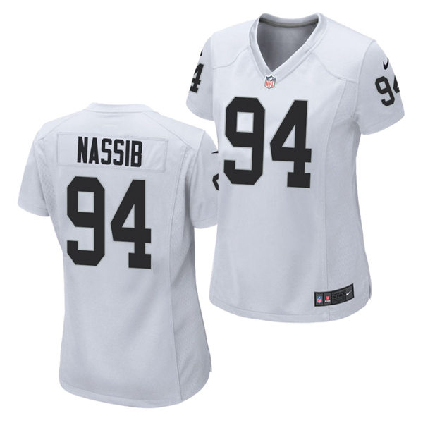 Womens Las Vegas Raiders #94 Carl Nassib Nike White Vapor Limited Jersey