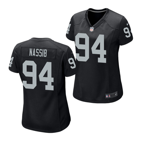 Womens Las Vegas Raiders #94 Carl Nassib Nike Black Vapor Limited Jersey
