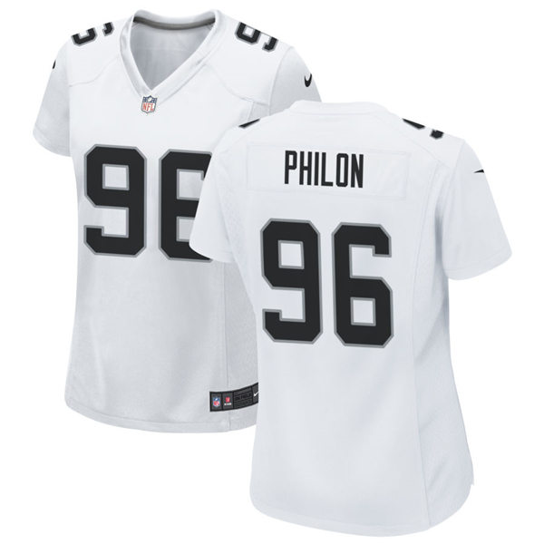 Womens Las Vegas Raiders #96 Darius Philon Nike White Vapor Limited Jersey