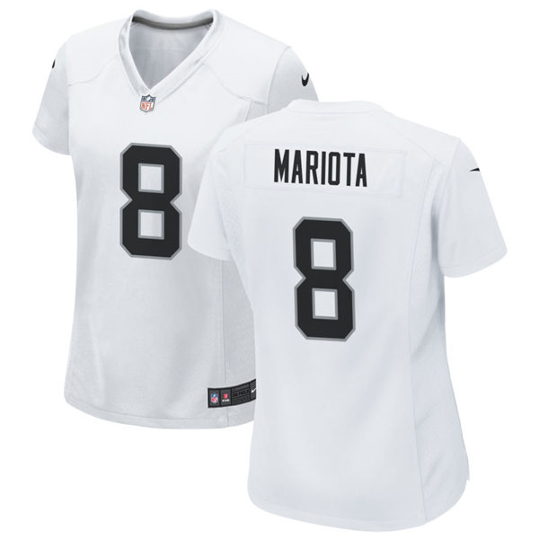Womens Las Vegas Raiders #8 Marcus Mariota Nike White Vapor Limited Jersey Womens Las Vegas Raiders #8 Marcus Mariota Nike White Vapor Limited Jersey