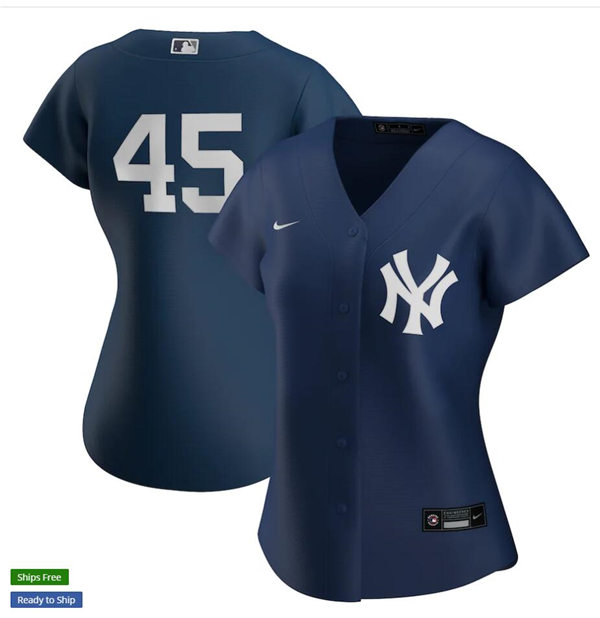 Womens New York Yankees #45 Gerrit Cole Nike Navy Alternate Cool Base Jersey