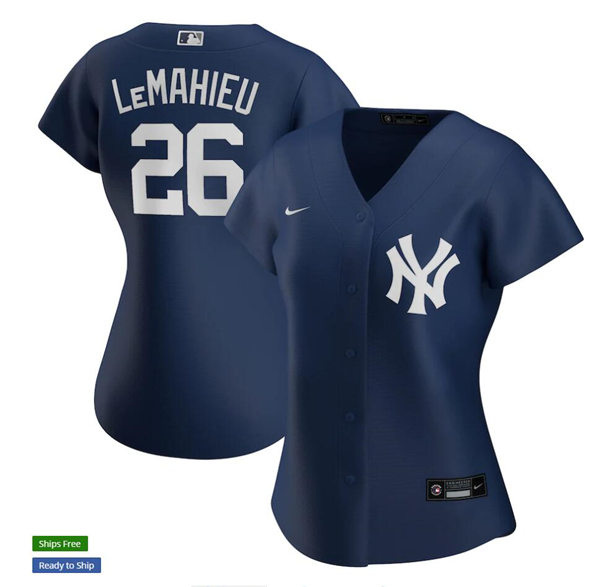 Womens New York Yankees #26 DJ LeMahieu Nike Navy Alternate Cool Base Jersey