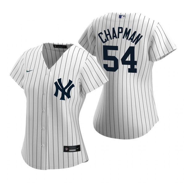 Womens New York Yankees #54 Aroldis Chapman Nike White Home With Name Jersey