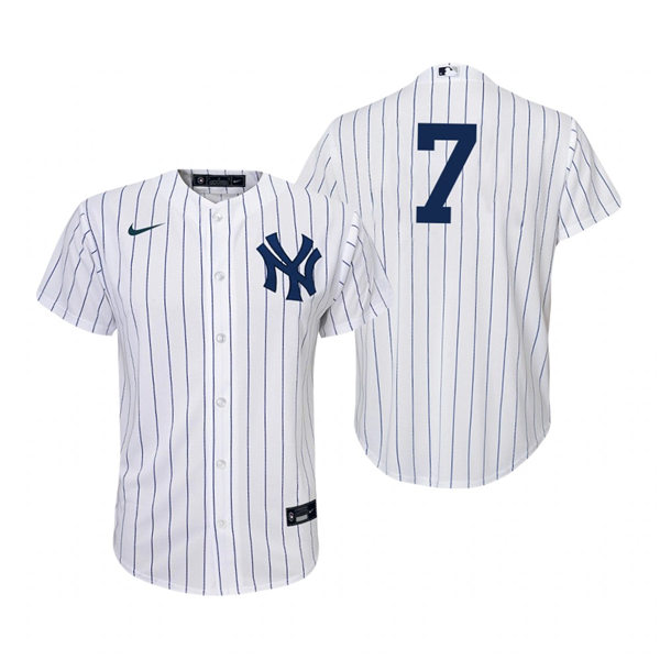 Youth New York Yankees #7 Yankees Mickey Mantle Nike White Pinstripe Home Jersey