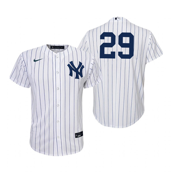 Youth New York Yankees #29Gio Urshela Nike White Pinstripe Home Jersey