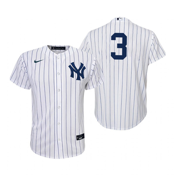 Youth New York Yankees #3 Babe Ruth Nike White Pinstripe Home Jersey