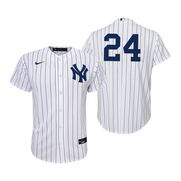 Youth New York Yankees #24 Gary Sanchez White White Pinstripe Home Jersey