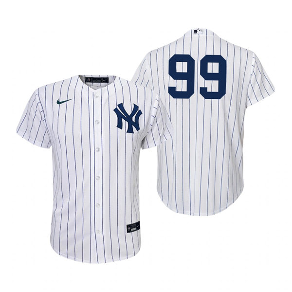 Youth New York Yankees #99 Aaron Judge Nike White Pinstripe Home Jersey