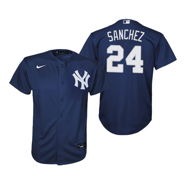 Youth New York Yankees #24 Gary Sanchez Nike Navy Alternate Jersey