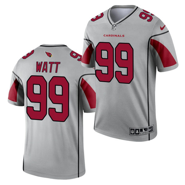 Mens Arizona Cardinals #99 J.J. Watt Nike 2021 Silver Inverted Legend Jersey