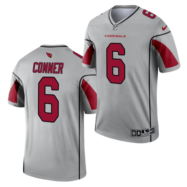 Mens Arizona Cardinals #6 James Conner Nike 2021 Silver Inverted Legend Jersey