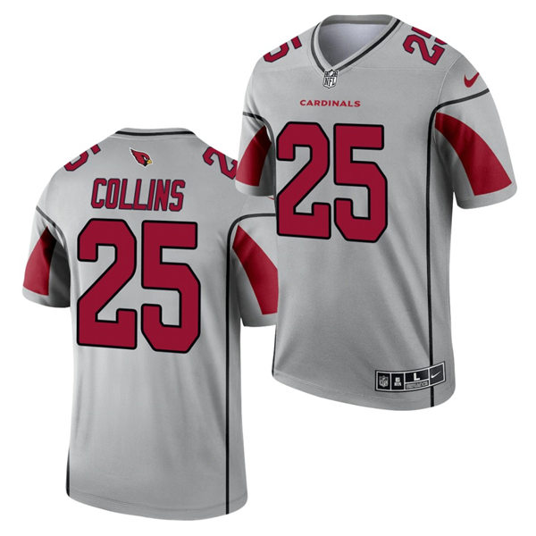 Mens Arizona Cardinals #25 Zaven Collins Nike 2021 Silver Inverted Legend Jersey