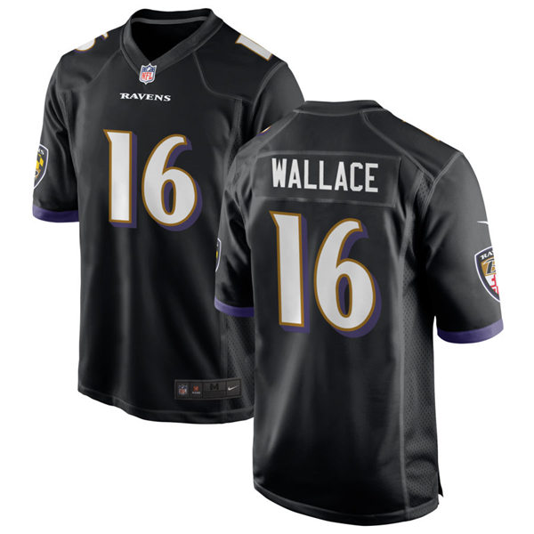Mens Baltimore Ravens #16 Tylan Wallace Nike Black Vapor Limited Player Jersey