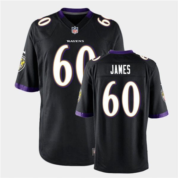 Mens Baltimore Ravens #60 Ja'Wuan James Nike Black Vapor Limited Player Jersey
