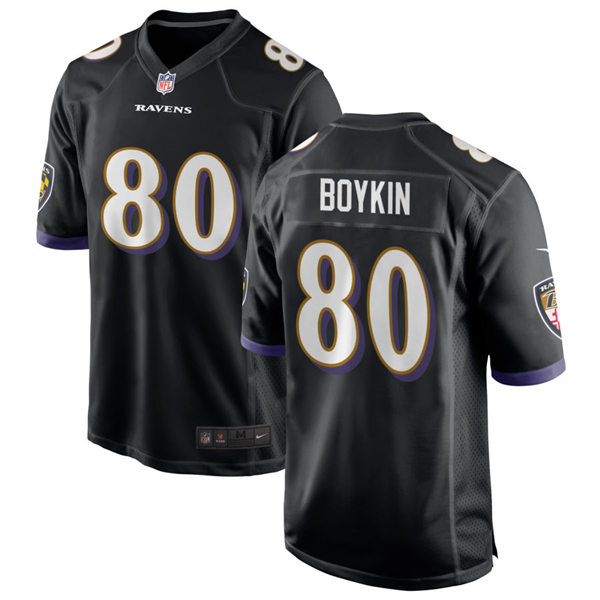 Mens Baltimore Ravens #80 Miles Boykin Nike Black Vapor Limited Player Jersey