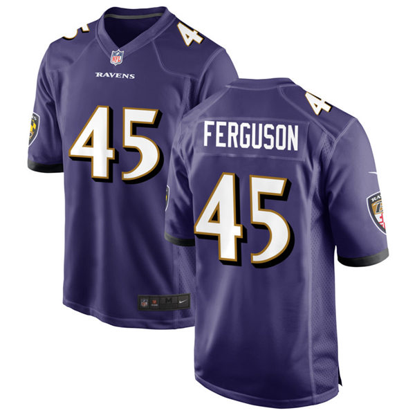 Mens Baltimore Ravens #45 Jaylon Ferguson Nike Purple Vapor Limited Player Jersey