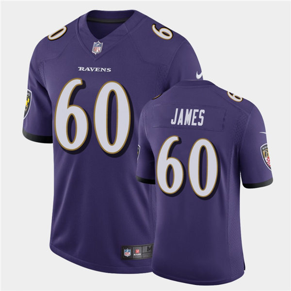 Mens Baltimore Ravens #60 Ja'Wuan James Nike Purple Vapor Limited Player Jersey
