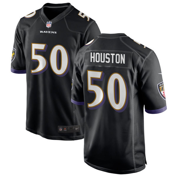 Mens Baltimore Ravens #50 Justin Houston Nike Black Vapor Limited Player Jersey