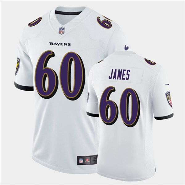 Mens Baltimore Ravens #60 Ja'Wuan James Nike White Vapor Limited Player Jersey