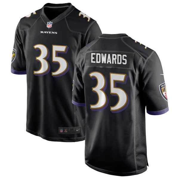 Mens Baltimore Ravens #35 Gus Edwards Nike Black Vapor Limited Player Jersey Mens Baltimore Ravens #35 Gus Edwards Nike Black Vapor Limited Player Jersey