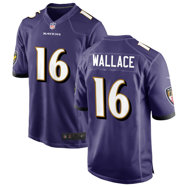 Mens Baltimore Ravens #16 Tylan Wallace Nike Purple Vapor Limited Player Jersey