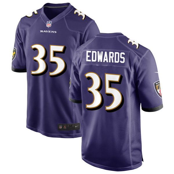 Mens Baltimore Ravens #35 Gus Edwards Nike Purple Vapor Limited Player Jersey