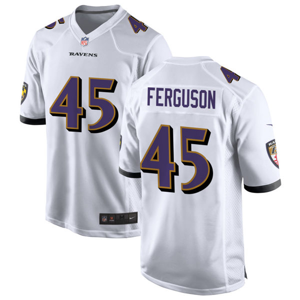 Mens Baltimore Ravens #45 Jaylon Ferguson Nike White Vapor Limited Player Jersey