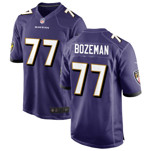 Mens Baltimore Ravens #77 Bradley Bozeman Nike Purple Vapor Limited Player Jersey