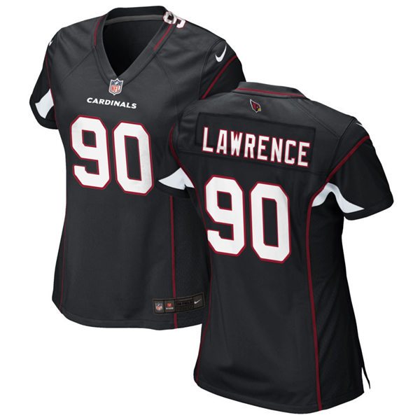Womens Arizona Cardinals #90 Rashard Lawrence Nike Alternate Black Vapor Limited Jersey