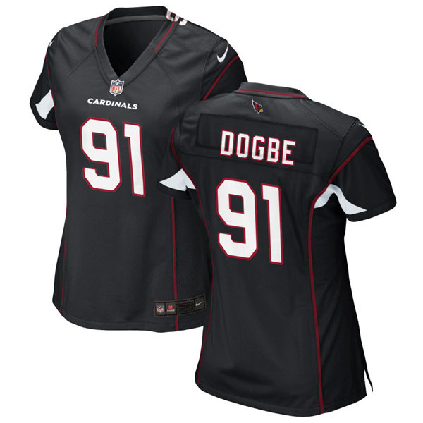 Womens Arizona Cardinals #91 Michael Dogbe Nike Alternate Black Vapor Limited Jersey