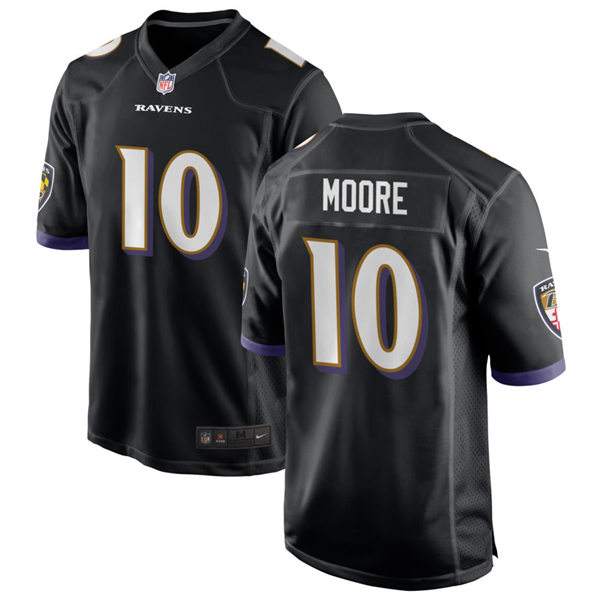 Mens Baltimore Ravens #10 Jaylon Moore Nike Black Vapor Limited Player Jersey Mens Baltimore Ravens #10 Jaylon Moore Nike Black Vapor Limited Player Jersey