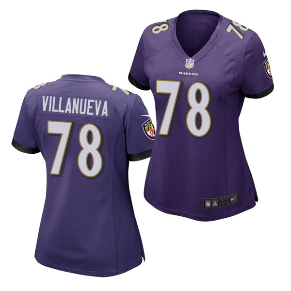 Womens Baltimore Ravens #78 Alejandro Villanueva Nike Purple Vapor Limited Player Jersey
