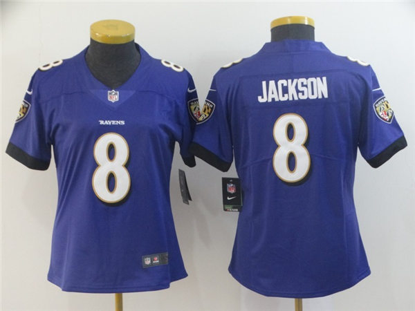 Womens Baltimore Ravens #8 Lamar Jackson Nike Purple Vapor Limited Player Jersey