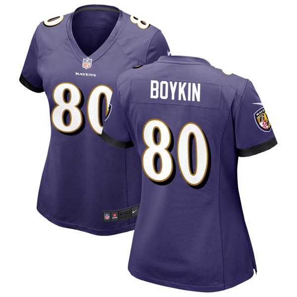 Womens Baltimore Ravens #80 Miles Boykin Nike Purple Vapor Limited Player Jersey