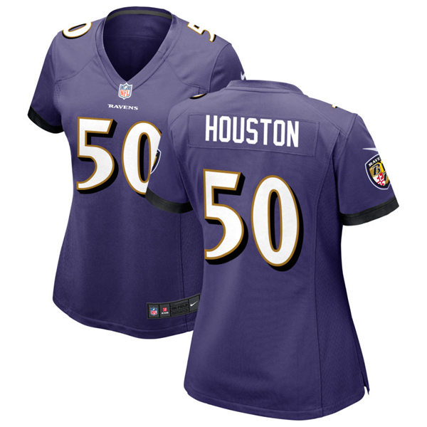 Womens Baltimore Ravens #50 Justin Houston Nike Purple Vapor Limited Player Jersey